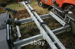 Twin axle boat trailer for small cruiser, motorboat. Yard or upgrade to road use