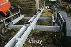 Twin axle boat trailer for small cruiser, motorboat. Yard or upgrade to road use