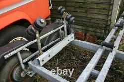 Twin axle boat trailer for small cruiser, motorboat. Yard or upgrade to road use