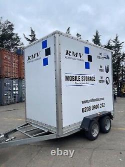 Twin axle box trailer used very good condition. 14 cu meters loading capacity