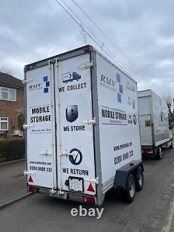Twin axle box trailer used very good condition. 14 cu meters loading capacity
