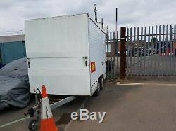 Twin axle box trailer white 10ft x 7ft box with electric huck up & roller door