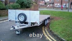 Twin axle flatbed ATCO braked trailer