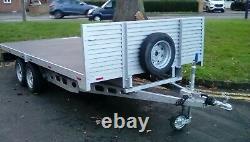 Twin axle flatbed ATCO braked trailer