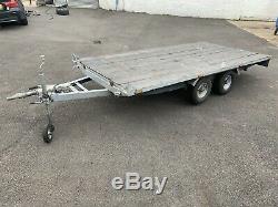 Twin axle flatbed trailer