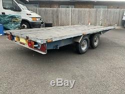 Twin axle flatbed trailer