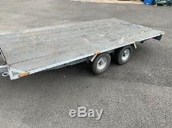 Twin axle flatbed trailer