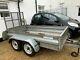 Twin Axle Galvanised Braked Car Trailer With Ramp Tailgate 2000kg Gvw