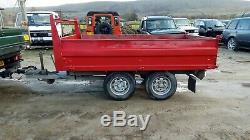 Twin axle tipper trailer 2600kg 9ft x 5ft tipping plant trailer