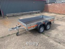 UNBRAKED Twin Axle Tilt Trailer Flat Bed 750kg 8.7 x 4.1ft 264cm x 125cm
