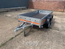 UNBRAKED Twin Axle Tilt Trailer Flat Bed 750kg 8.7 x 4.1ft 264cm x 125cm