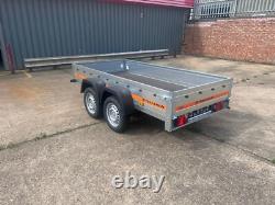 UNBRAKED Twin Axle Tilt Trailer Flat Bed 750kg 8.7 x 4.1ft 264cm x 125cm
