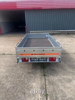 UNBRAKED Twin Axle Tilt Trailer Flat Bed 750kg 8.7 x 4.1ft 264cm x 125cm