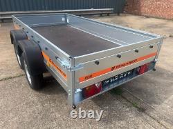 UNBRAKED Twin Axle Tilt Trailer Flat Bed 750kg 8.7 x 4.1ft 264cm x 125cm
