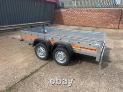 UNBRAKED Twin Axle Tilt Trailer Flat Bed 750kg 8.7 x 4.1ft 264cm x 125cm