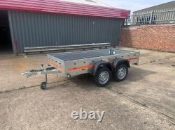 UNBRAKED Twin Axle Tilt Trailer Flat Bed 750kg 8.7 x 4.1ft 264cm x 125cm