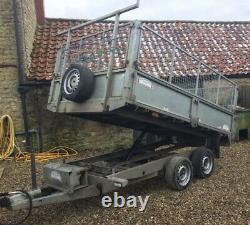 USED GRAHAM EDWARDS 10ft x 6ft TWIN AXLE 2600Kg TIPPING TRAILER C/w MESH +VAT