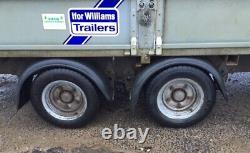 USED IFOR WILLIAMS 12ft x 6ft TWIN AXLE 3500Kg FLATBED TRAILER sides ramps+VAT