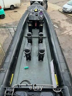 USED XS 990 Rib Boat Twin F 300 V 8 Verado Mercury 3 Axle Trailer CODED for 8