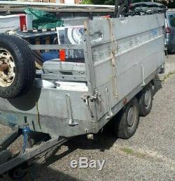 Universal car twin axle trailer 2500kg braked trailer drop side removable 275cm