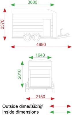 Used 2022 Debon C500XL 12ft Twin Axle Box Trailer + Door + Ali Sides NO VAT