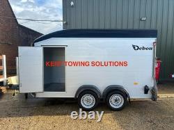 Used 2022 Debon C700 12ft Twin Axle Box Trailer Ramp + Door + Ali Sides INC VAT