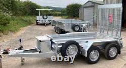 Used Graham Edwards 8ft x 4ft Plant Trailer Twin Axle Ramp 2.6ton Mini Digger