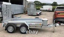 Used Graham Edwards 8ft x 4ft Plant Trailer Twin Axle Ramp 2.6ton Mini Digger