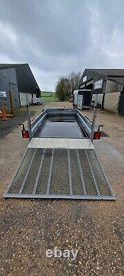 Used Indespension GT26126 braked 12' x 6 twin axle goods, machinery trailer 2.7T