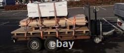 Used Twin axle 8ft flat-bed braked trailer with pull out extension