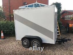 Used twin axle box trailer