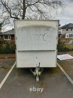 Used twin axle box trailer