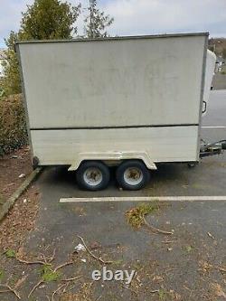 Used twin axle box trailer