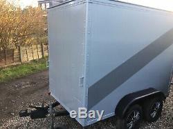 Used twin axle box trailer