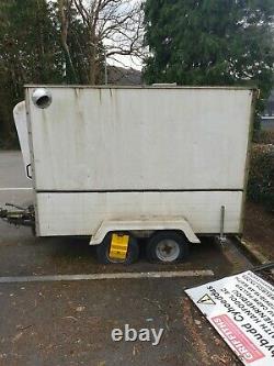 Used twin axle box trailer