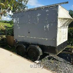 Used twin axle box trailer with roller shatter. BUY COLLECT. Needs Tidying