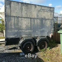 Used twin axle box trailer with roller shatter. BUY COLLECT. Needs Tidying