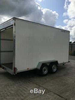 Used twin axle box trailers