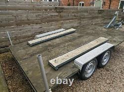 Used twin axle braked universal car trailer