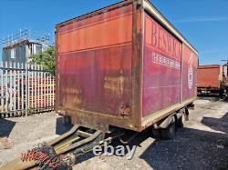 Wheelbase tandem axle twin wheel drawbar trailer on air with sliding side doors