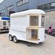 White Twin Axle Horsebox Style Catering Trailer Gold Trim Serving Windows