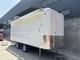 White Twin Axle Mobile Stage Trailer Fold-down Platform Awning Timber Interior