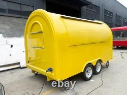Yellow Mobile Catering Food Trailer Twin Axle Dual Serving Hatch