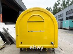 Yellow Mobile Catering Food Trailer Twin Axle Dual Serving Hatch