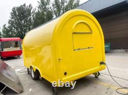 Yellow Mobile Catering Food Trailer Twin Axle Dual Serving Hatch