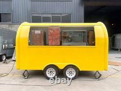 Yellow Mobile Catering Food Trailer Twin Axle Dual Serving Hatch