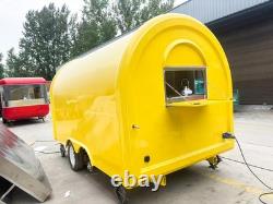 Yellow Mobile Catering Food Trailer Twin Axle Dual Serving Hatch