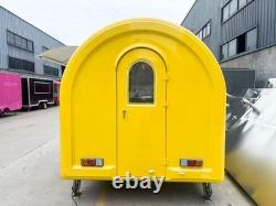 Yellow Mobile Catering Food Trailer Twin Axle Dual Serving Hatch