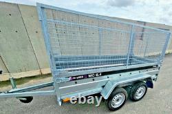 2026 Wychavon Saturn remorque polyvalente à double essieu de 8 pi x 4 pi, 750 kg, côtés en grillage