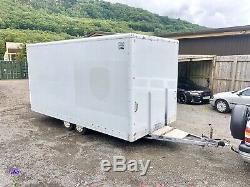 23ft Grande Boîte D'essieu Freinée Double Afficher Conteneur Shed No Remorque Tva